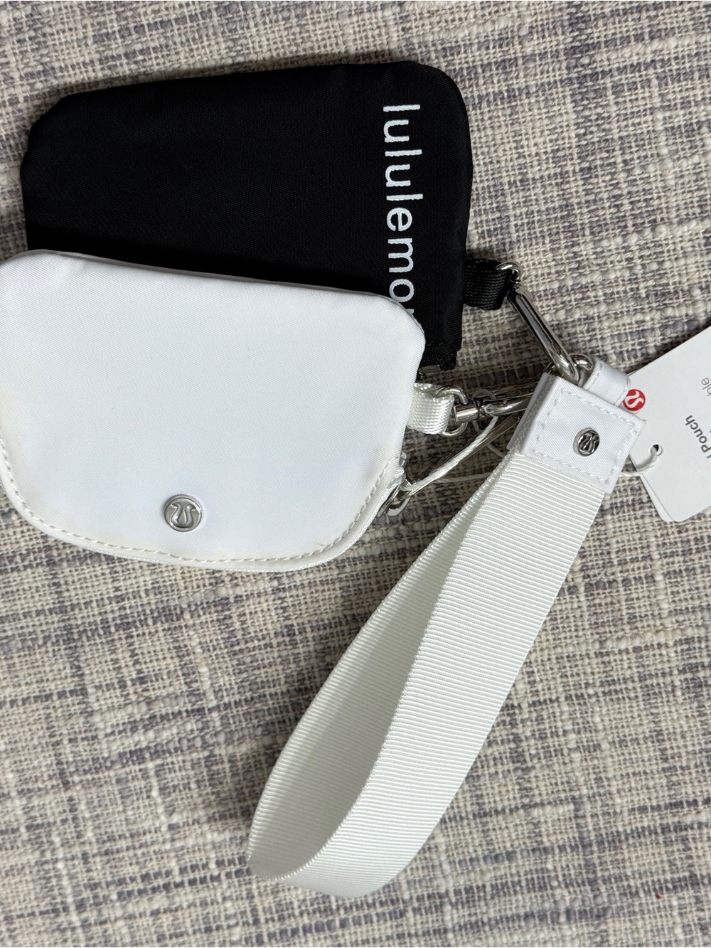 Lululemon White & Black Wristlet Key Pouch